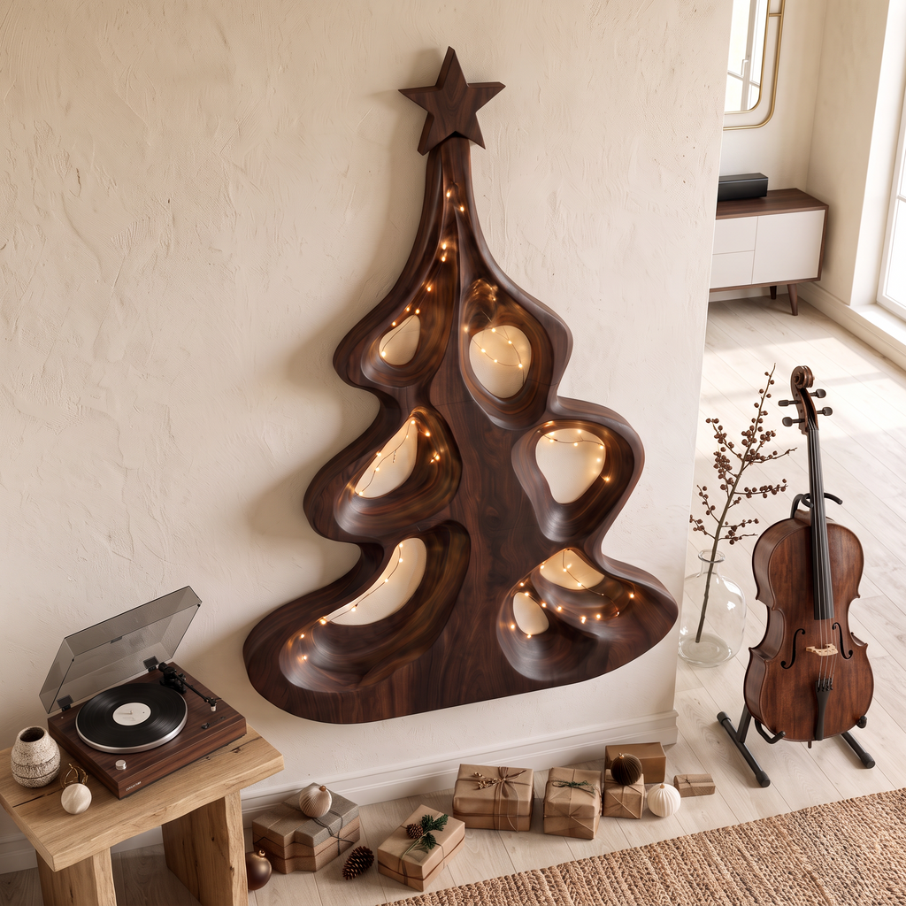 Decorazione moderna da parete natalizia con albero cavo artistico per l'ingresso SINLSAWA151