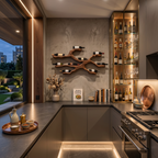 Espositore a parete portabottiglie moderno per cucina e sala da pranzo RTTHTTWH012