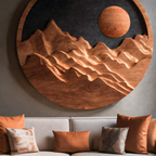 Decorazione da parete con sole e montagna artistici per casa moderna RTTHTTWA068