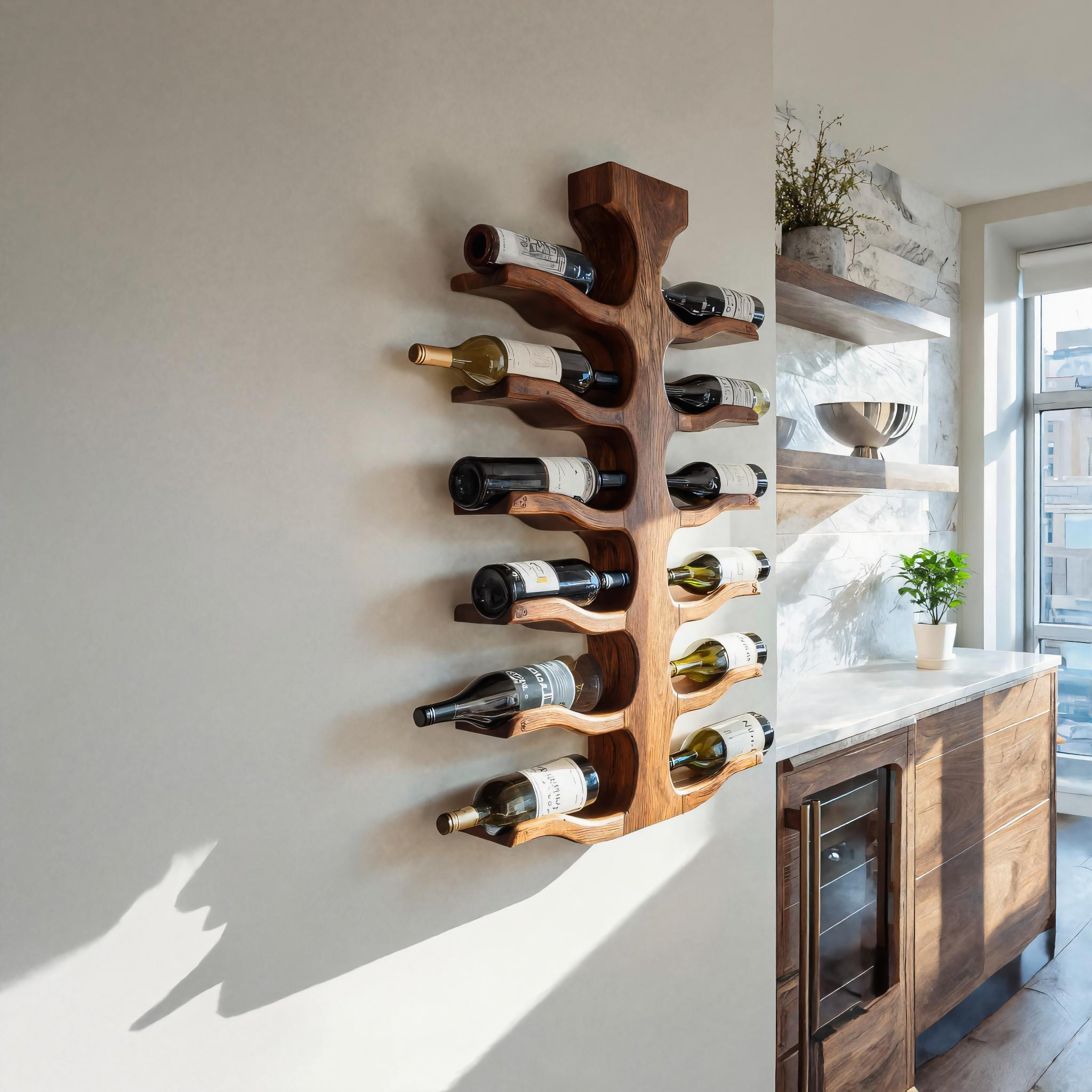 Portabottiglie da Parete Moderno per Bar, Decorazione per Conservazione RTTHTTWH004
