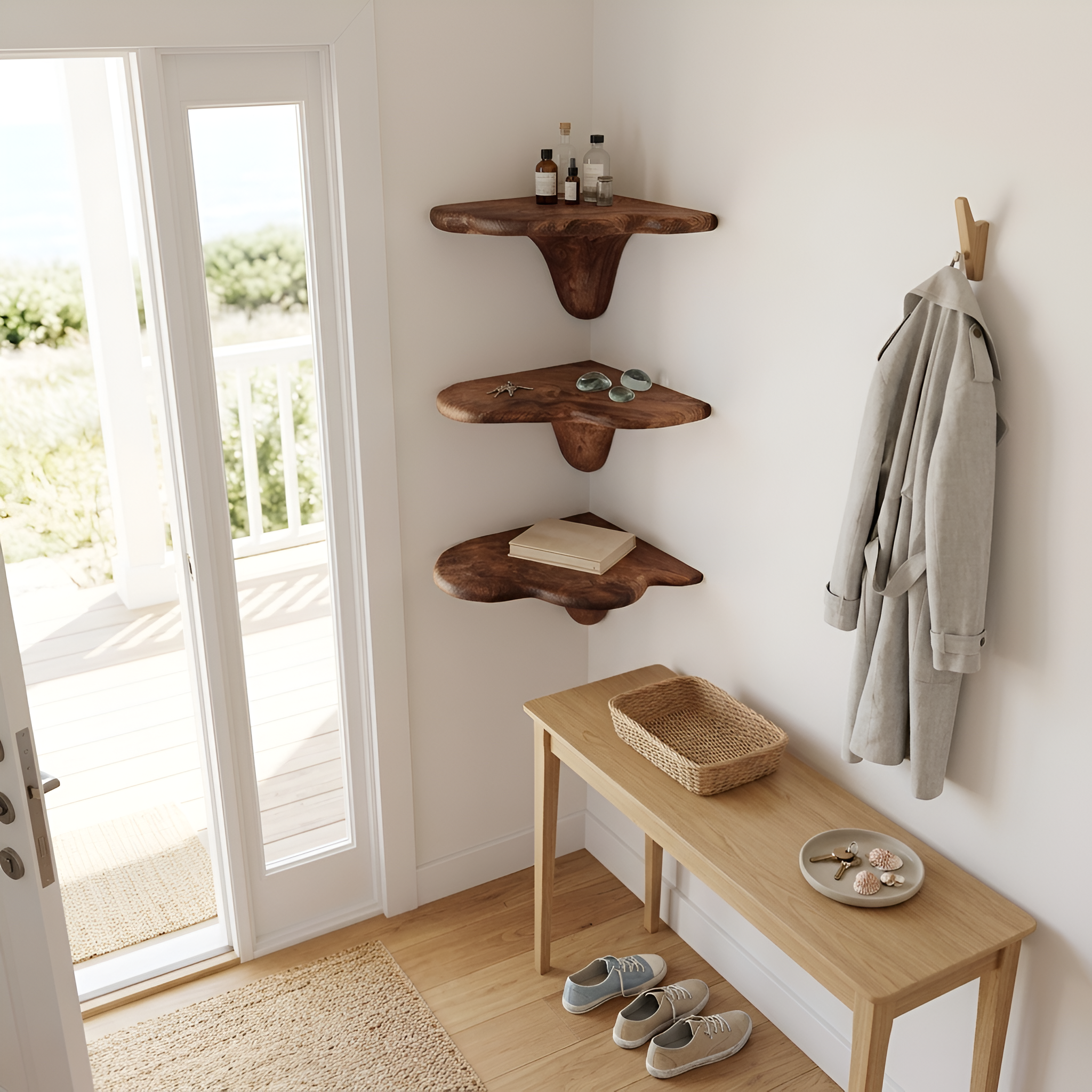 Mensola a fungo in legno massello per soggiorno Design mobili SILDTTNCMS022