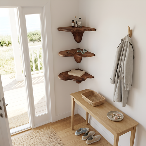 Mensola a fungo in legno massello per soggiorno Design mobili SILDTTNCMS022