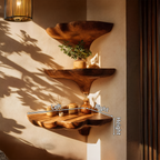 Mensola a Fungo in Legno Artigianale per Ingresso e Decorazione Mobili SILDTTNCMS020