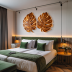 Arte da parete organica in legno di foglia di palma per interni scandinavi RTTHTTWA100