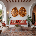 Arte da parete organica in legno di foglia di palma per interni scandinavi RTTHTTWA100