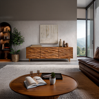 Credenza Moderna in Legno con Ante a Onde Intagliate per Soggiorni Contemporanei RTTHTTSD043