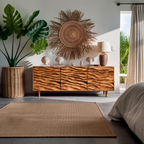 Credenza Moderna in Legno con Ante a Onde Intagliate per Soggiorni Contemporanei RTTHTTSD043