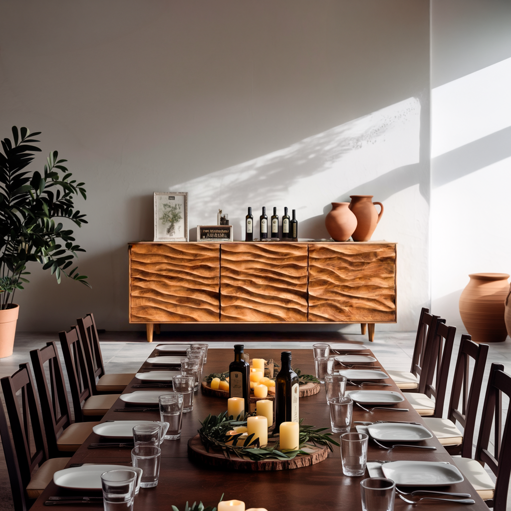 Credenza Moderna in Legno con Ante a Onde Intagliate per Soggiorni Contemporanei RTTHTTSD043