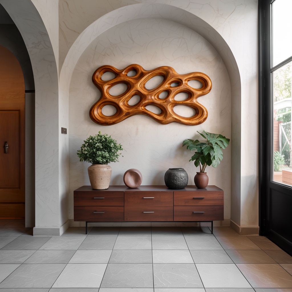 Arte da parete in legno organico per interni minimalisti RTTHTTWA102