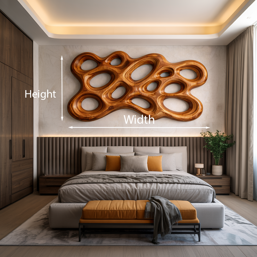 Arte da parete in legno organico per interni minimalisti RTTHTTWA102