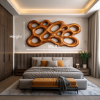 Arte da parete in legno organico per interni minimalisti RTTHTTWA102