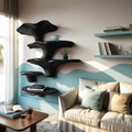 Mensola a fungo moderna in legno massello per design e esposizione all'ingresso SILDTTRMR008