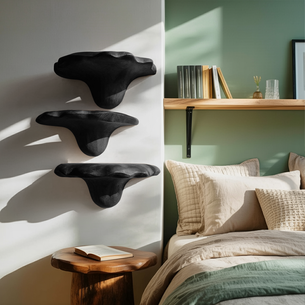 Mensola a Fungo in Legno Mid-Century per Decorazione Soggiorno e Camera da Letto SILDTTNMR001