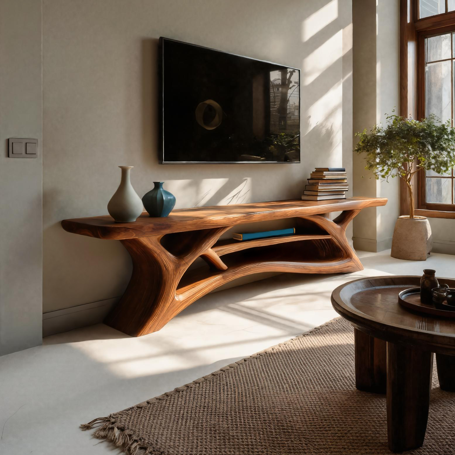 Mensola TV moderna Design a più livelli per l'arredamento del soggiorno RTTHTTTVC057