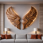 Arte murale ad ala in legno fatta a mano per l'arredamento d'interni moderno RTTHTTWA078