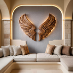 Arte murale ad ala in legno fatta a mano per l'arredamento d'interni moderno RTTHTTWA078