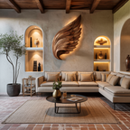Scultura murale Organic Wing per arredamento d'interni di lusso RTTHTTWA081