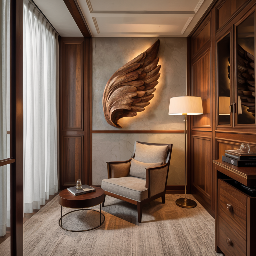 Scultura murale Organic Wing per arredamento d'interni di lusso RTTHTTWA081