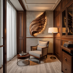 Scultura murale Organic Wing per arredamento d'interni di lusso RTTHTTWA081