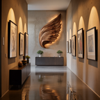 Scultura murale Organic Wing per arredamento d'interni di lusso RTTHTTWA081