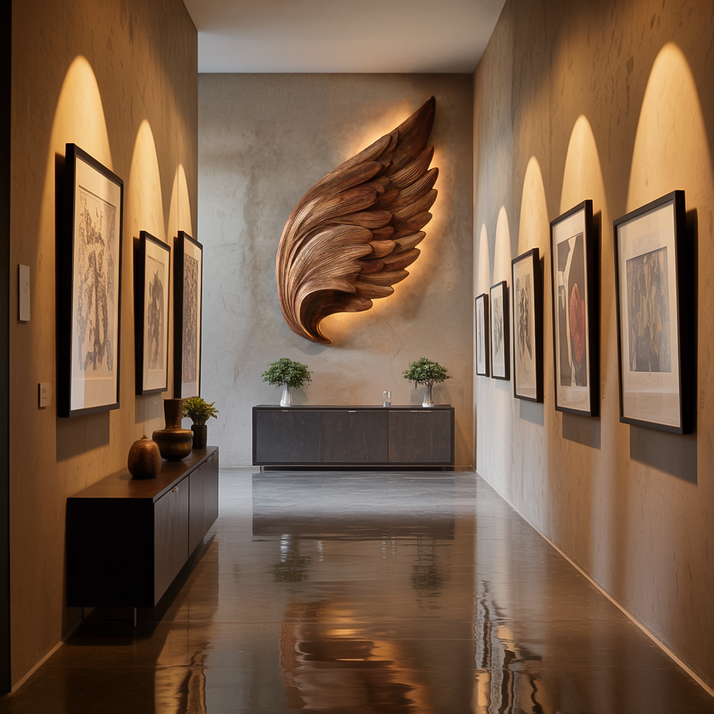 Scultura murale Organic Wing per arredamento d'interni di lusso RTTHTTWA081