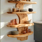 Mensola Galleggiante Moderna con Bordo Naturale per Cucina RTTHTTWMS006