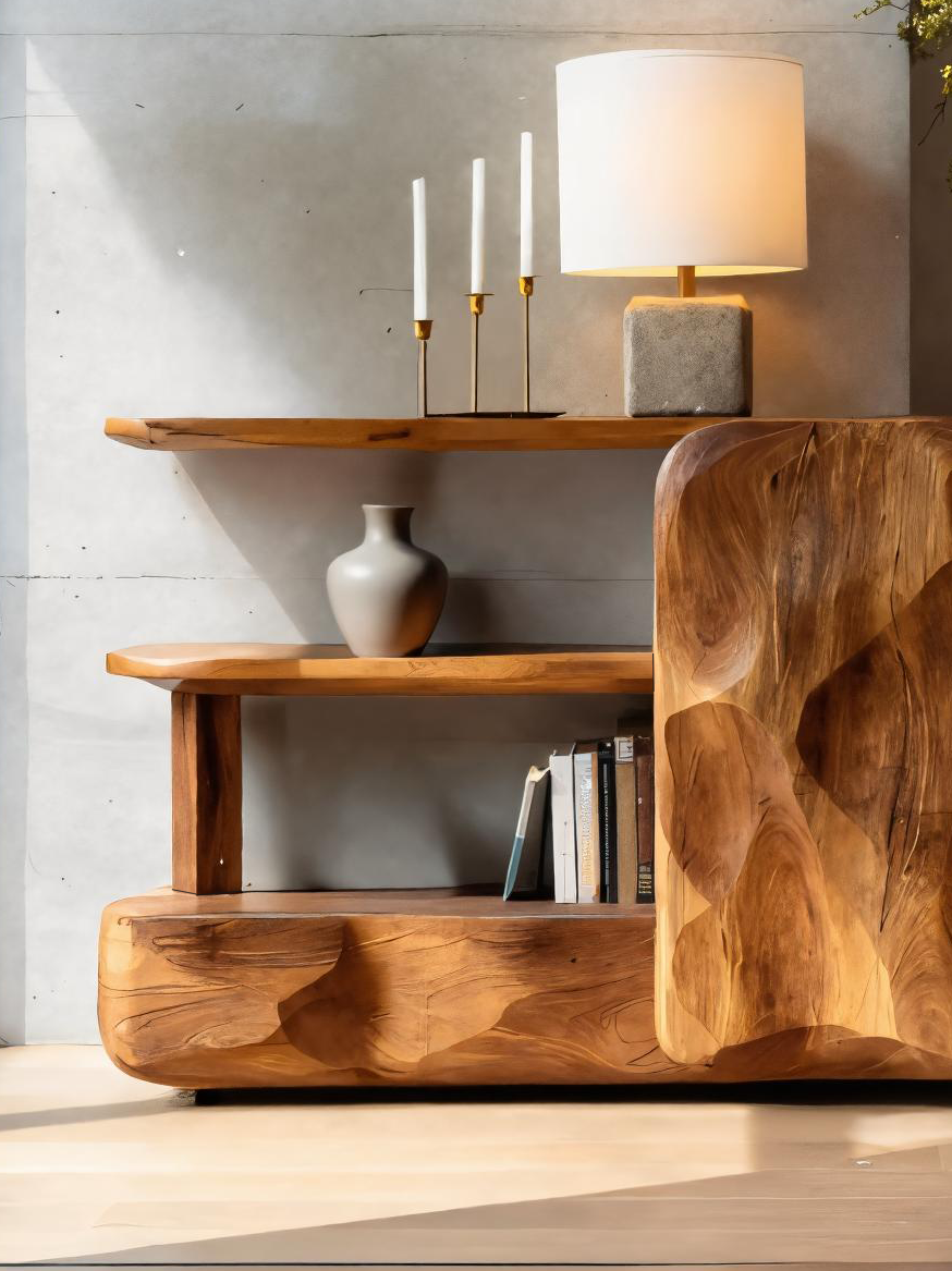 Credenza Artistica con Mobiletti e Ripiani per Soggiorno SITHTTSD024