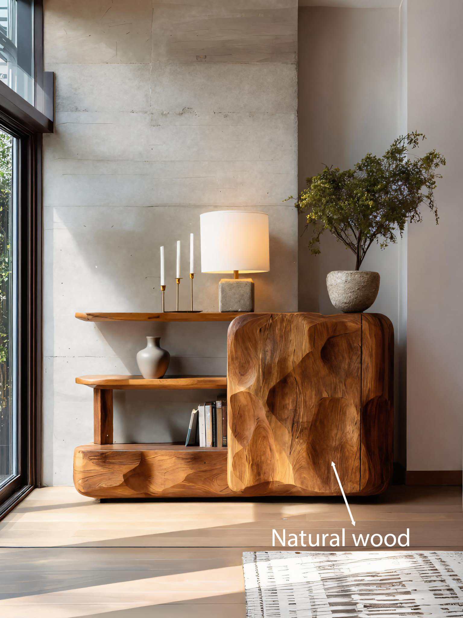 Credenza Artistica con Mobiletti e Ripiani per Soggiorno SITHTTSD024