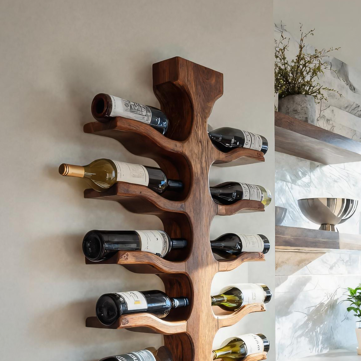 Portabottiglie da Parete Moderno per Bar, Decorazione per Conservazione RTTHTTWH004