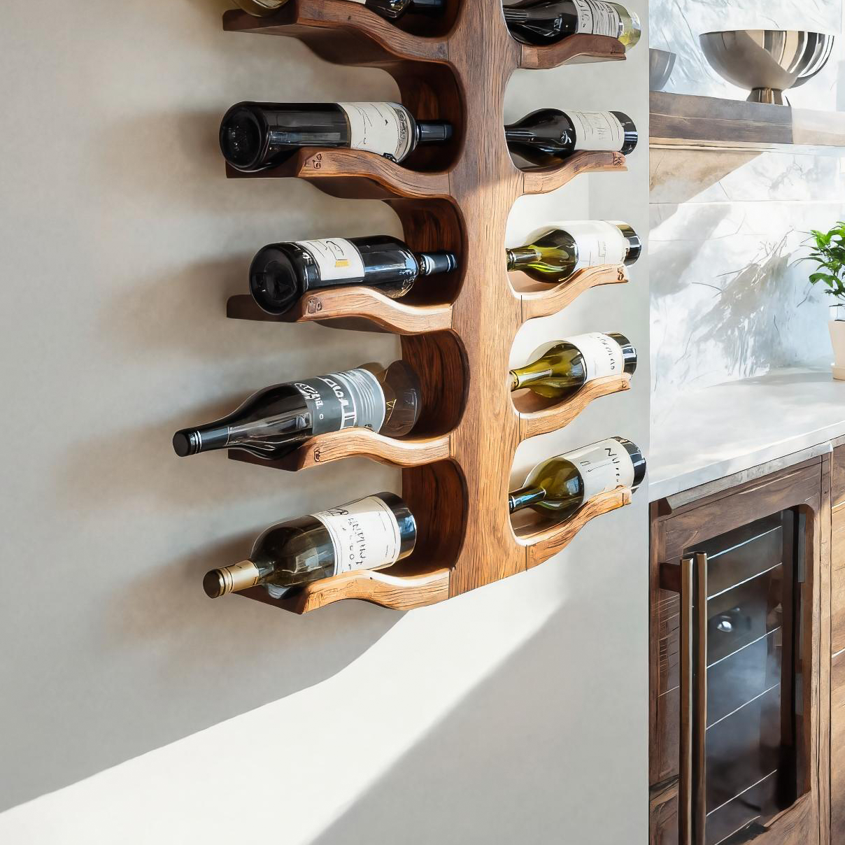 Portabottiglie da Parete Moderno per Bar, Decorazione per Conservazione RTTHTTWH004