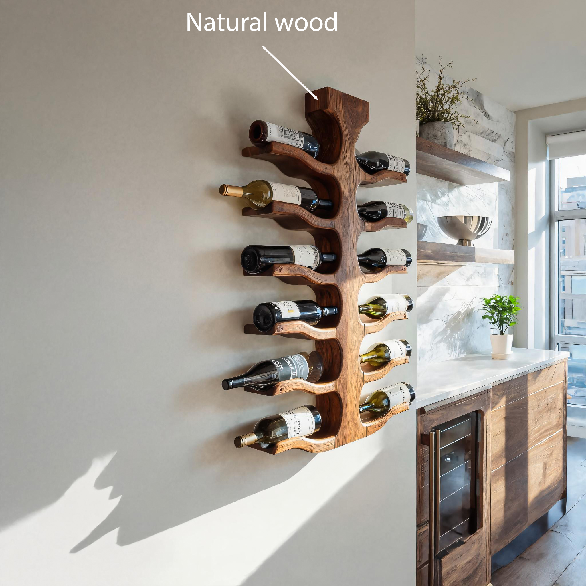 Portabottiglie da Parete Moderno per Bar, Decorazione per Conservazione RTTHTTWH004