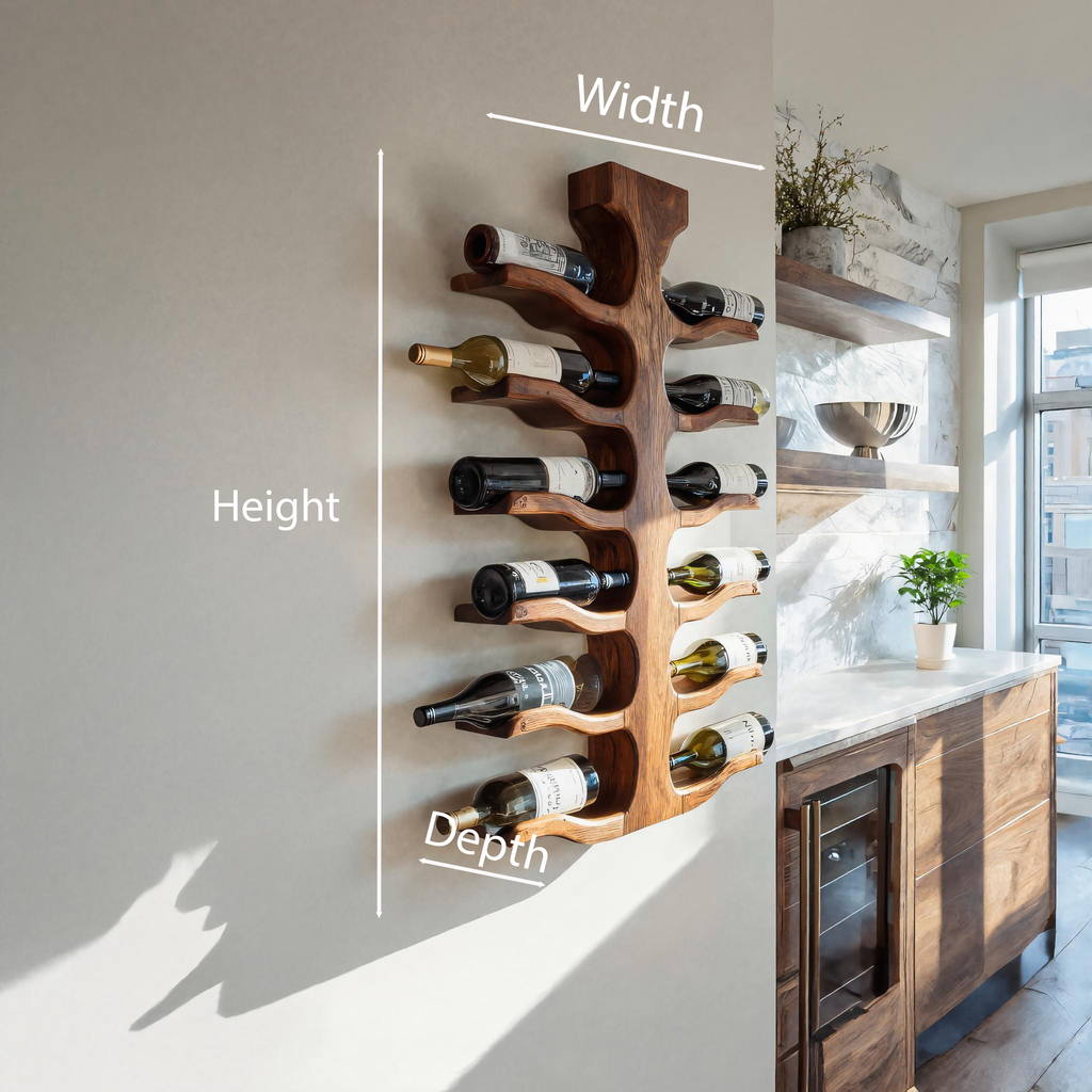 Portabottiglie da Parete Moderno per Bar, Decorazione per Conservazione RTTHTTWH004