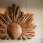 Scultura da parete con design intagliato a raggiera per soggiorno RTTHTTWA042