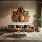 Scultura da parete con design intagliato a raggiera per soggiorno RTTHTTWA042