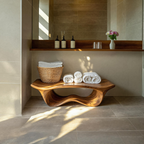 Panca da doccia scultorea organica per bagno SITHTTSB010