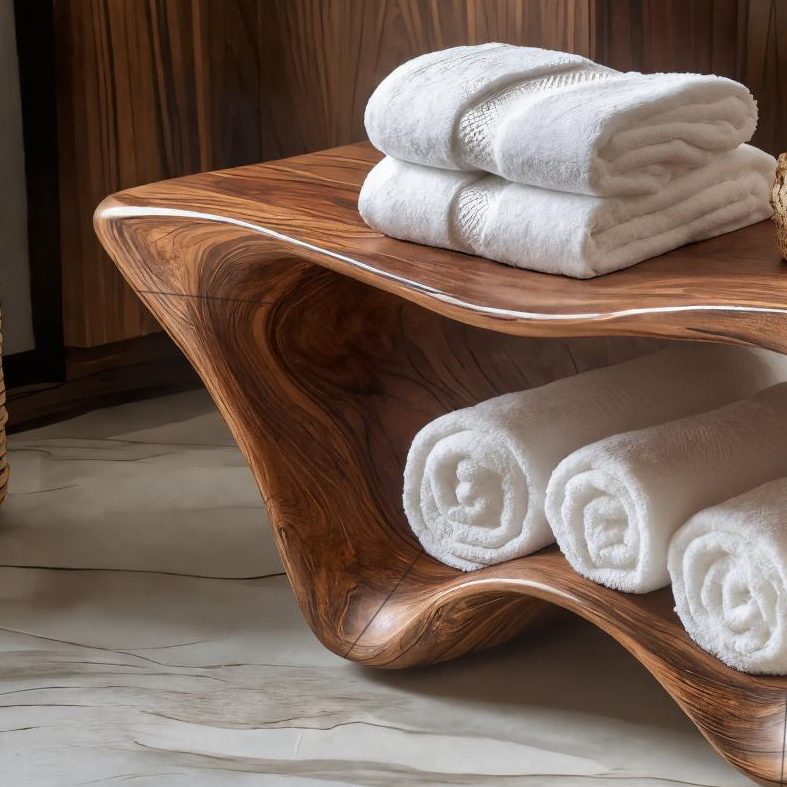 Panca doccia moderna scultorea a due livelli per l'arredamento del bagno RTTHTTSB016