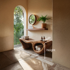 Panca Doccia Scolpita Wave Organica Doppio Contenitore Per Bagno RTTHTTSB019