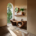 Panca Doccia Scolpita Wave Organica Doppio Contenitore Per Bagno RTTHTTSB019