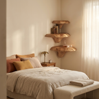 Farmhouse Solid Wood Mushroom Shelf For Bedroom Decor And Furniture Design SILDTTNCMS002