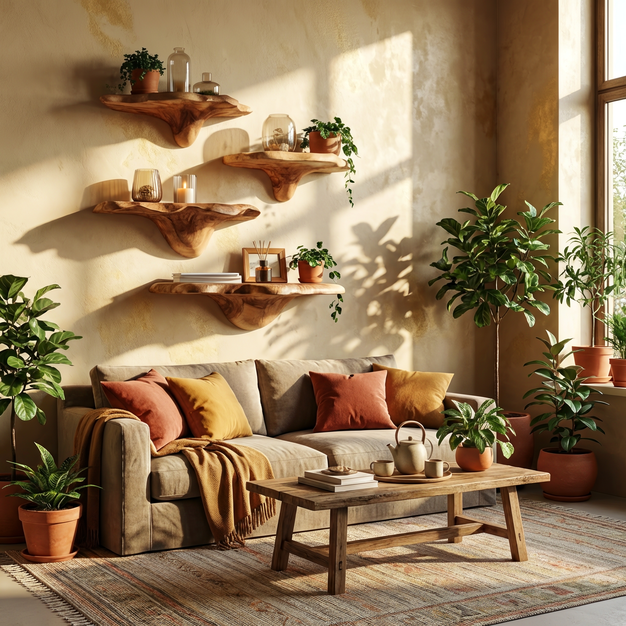 Scaffale a mensola a fungo Mid Century con bordo irregolare per arredamento di design SILDTTNMR003