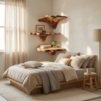 Handcrafted Wooden Live Edge Mushroom Shelf For Entryway Design SILDTTNCMS003