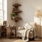 Farmhouse Handcrafted Wooden Mushroom Shelf For Entryway Design SILDTTNCMS010