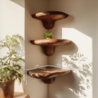 Farmhouse Handcrafted Wooden Mushroom Shelf For Entryway Design SILDTTNCMS010